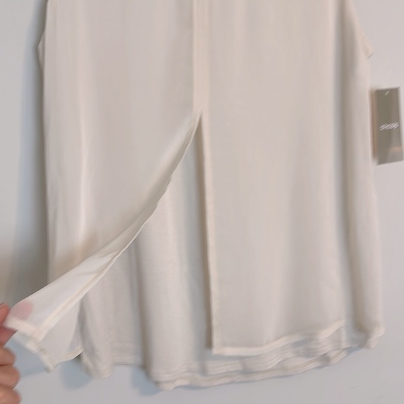 Chicos woven split front tank in color cement sleeveless chicos - Picture 4 of 8